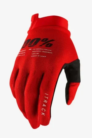 100% 2021 iTrack Crosshandschoenen Rood Lage Prijs
