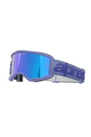 Superprijs Alpinestars Vision 5 Wordmark Crossbril Paars (Lens: Spiegel Blauw)