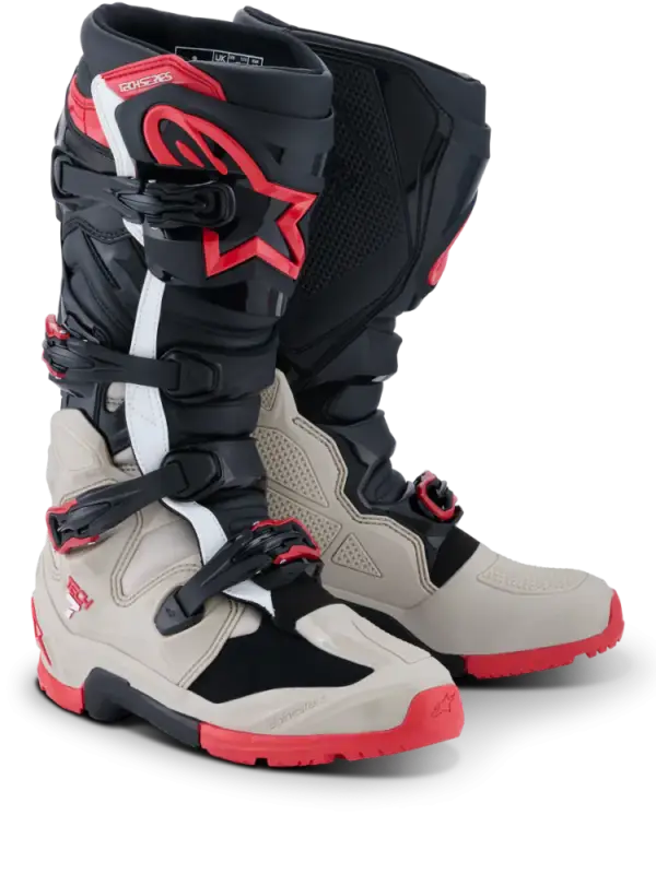 Beperkt Aanbod Alpinestars Tech 7 Enduro Crosslaarzen Zwart / Light Grijs / Rood