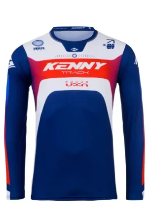 Kenny 2025 Track Crossshirt Focus Blauw / Wit / Rood Direct Beschikbaar