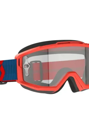 Scott Split Otg Crossbril Donker Blauw / Fluor Rood (Lens: Helder Works) Laatste Versie