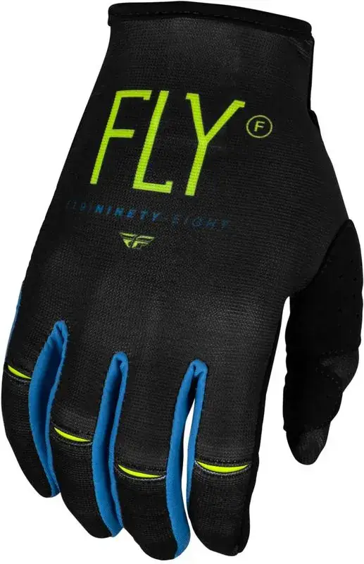 Betrouwbaar Fly Racing 2024 Kinetic Prodigy jeugd Crosshandschoenen Antraciet / Fluor Groen / True Blauw
