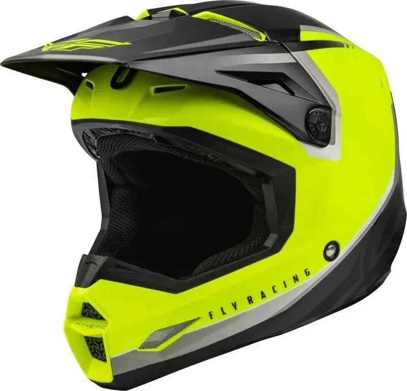Premium Fly Racing 2024 Kinetic Vision Crosshelm Fluor Geel / Zwart