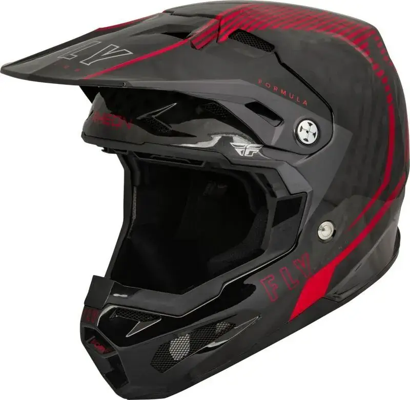Direct Verzonden Fly Racing 2024 Formula Carbon Tracer Crosshelm Rood / Zwart