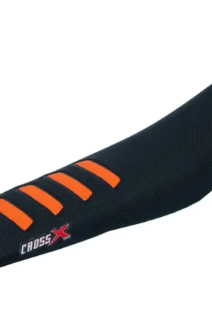 Cross X UGS Wave Buddyovertrek Zwart / Oranje Strepen KTM SX125 SX250 SXF250 SXF350 SXF450 2019-2022 EXC125 EXC250 EXC300 EXC-F250 EXC-F450 2020-2023 GasGas MC125 MC250 MC250F MC350F MC450F EC250 EC300 2021-2023 Veilige Betaling