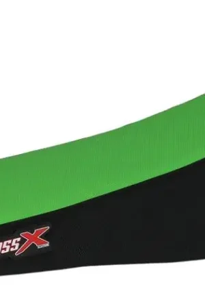 Cross X 2-kleuren Zadelovertrek Groen / Zwarte Strepen Kawasaki KLX450R 2008-2016 Direct Beschikbaar