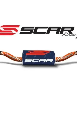 Scar O² Stuur Ø28,6mm Zonder Verstevigingsstang McGrath/Short Oranje aluminium / Donkerblauwe Barpad Beperkt Aanbod