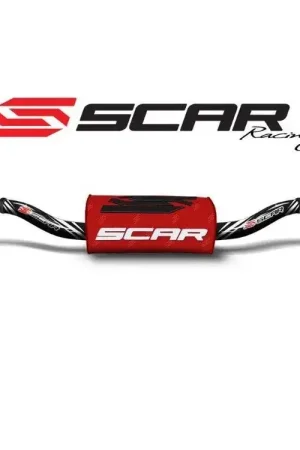 Favoriet Scar O² Stuur Ø28,6mm Zonder Verstevigingsstang Yamaha Zwart Stuur / Rode Barpad