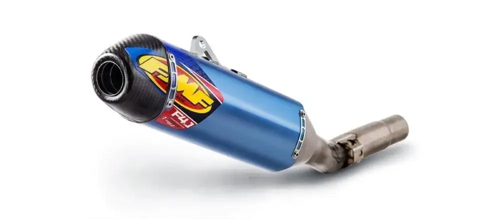 Hete Deal FMF Factory 4.1 RCT Titanium Slip-On Demper Kawasaki KX450F 2012-2015 (Blauw Geanodiseerd, Carbon)