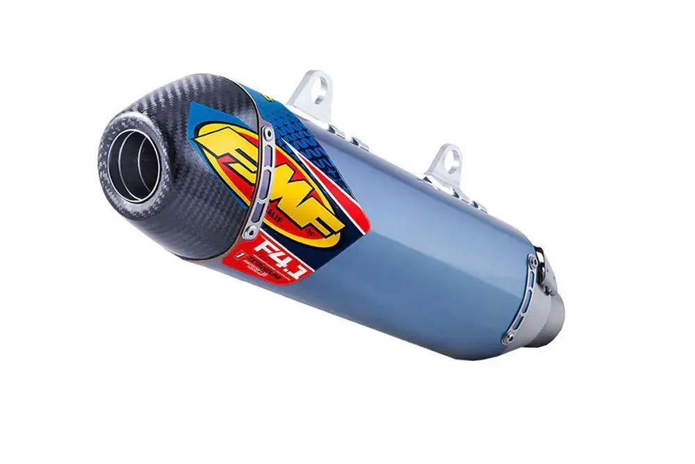 Laatste Kans FMF Factory 4.1 RCT Titanium Slip-On Demper KTM SXF250 SXF350 SXF450 2016-2017 (Blauw Geanodiseerd, Carbon)
