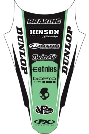 Betaalbaar Factory Effex Achterspatbord Sticker Kawasaki KX100 1990-2013 KX80 1990-2000 KX85 2001-2013
