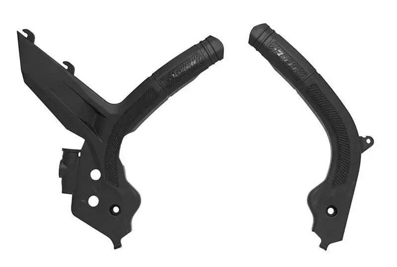 R-Tech Bi-material Framebeschermers Zwart KTM SX125 SXF450 SXF250 SXF350 SX250 2019-2022 EXC-F250 EXC-F350 EXC-F450 EXC125 EXC250 2020 Husqvarna TC125 FC450 FC250 FC350 TC250 2019-2022 TE300 TE250 TE125 FE350 FE250 FE450 2020 Gecertificeerd