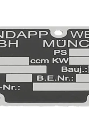 Actieprijs Motorblok typeplaatje voor Zundapp (BJ 198x)