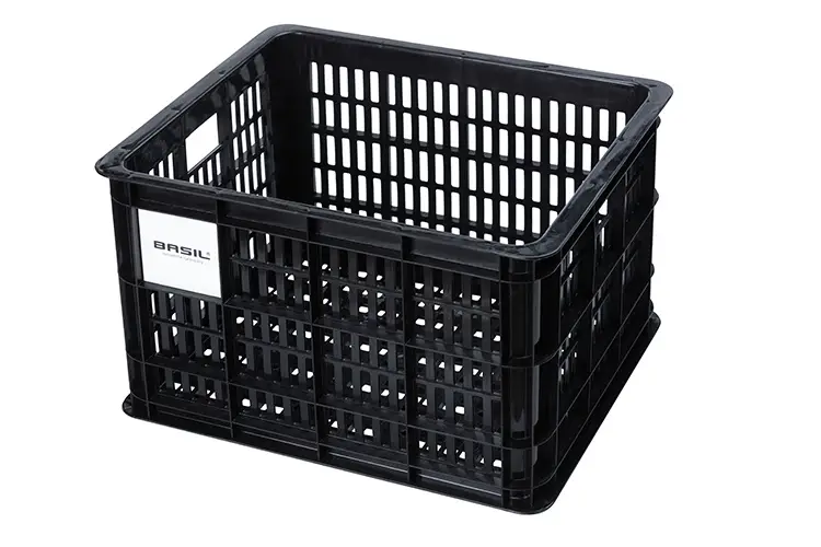Koop Vandaag Fietskrat Basil recycled M 29.5 liter zwart