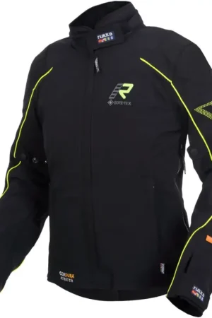 Rukka Comforina GTX Dames Zwart Geel Textiele Motorjas Op = Op