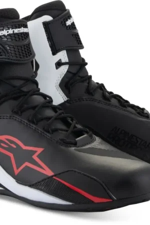 Hete Deal Alpinestars Faster-4 Zwart Wit Rood Motorschoenen