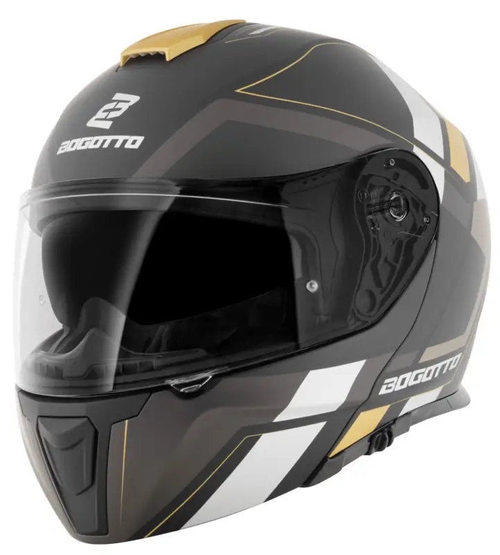 Bogotto FF403 Murata Zwart Gold Systeemhelm Bestel Nu