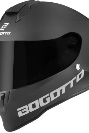 Snelle Levering Bogotto H151 Solid Mat Zwart Motorhelm