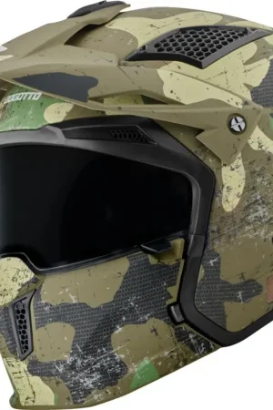 Bogotto Radic Camo 22.06 Mat Groen Motorhelm Gecertificeerd