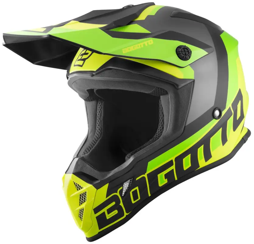 Populair Bogotto V332 Unit Geel Crosshelm