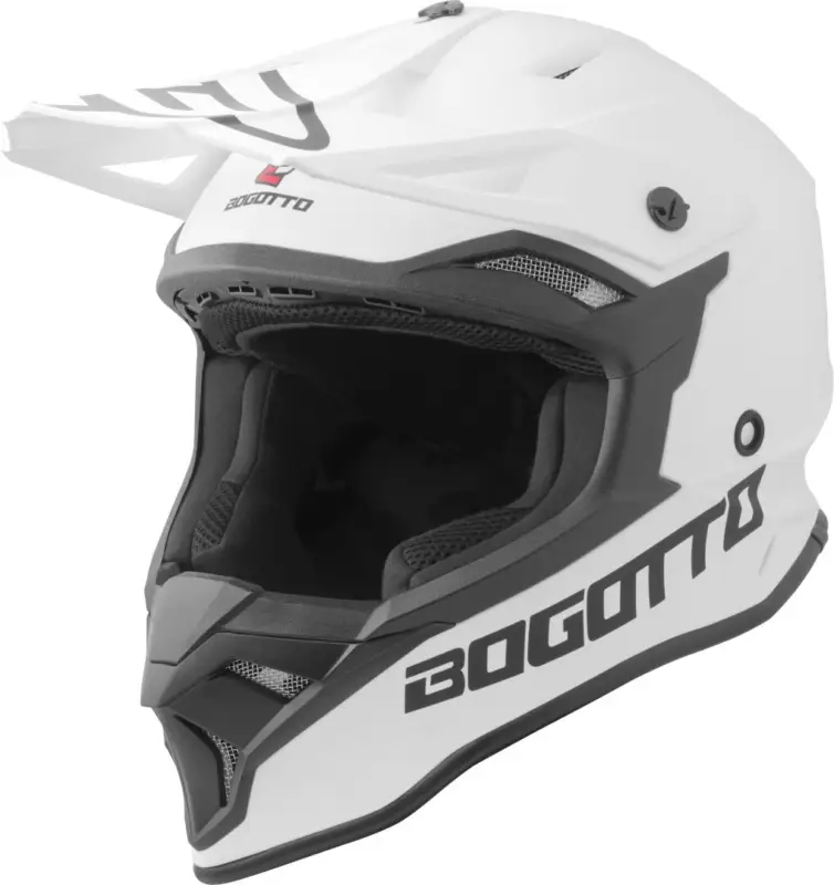 Bogotto V337 Solid Mat Wit Crosshelm Beperkt Aanbod