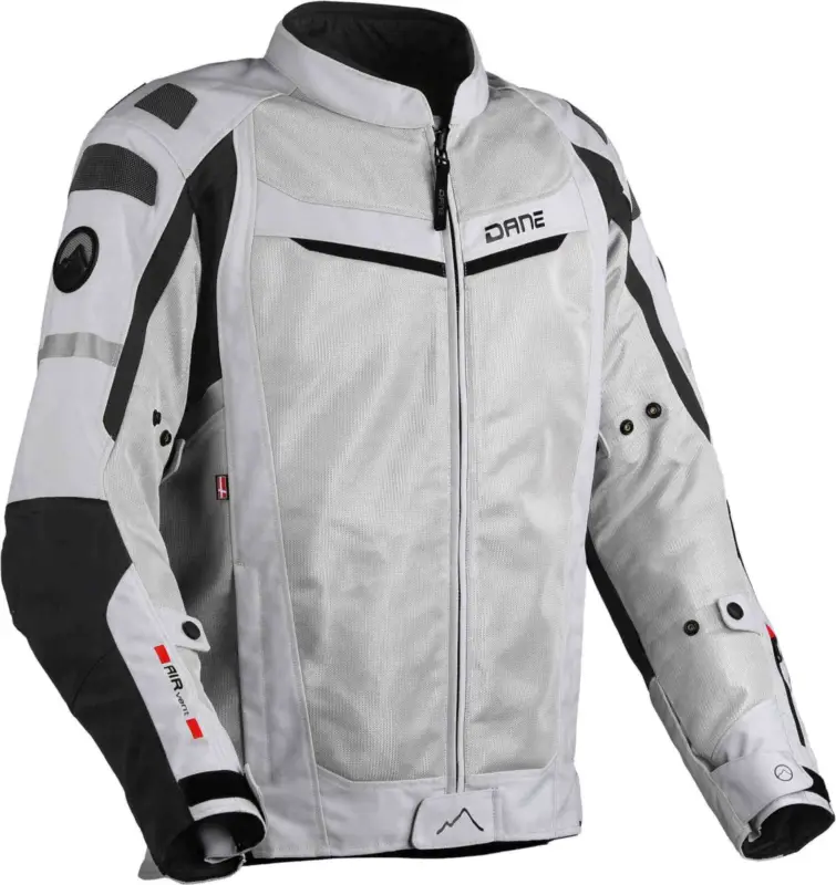 Direct Beschikbaar DANE Solskin Mesh Lichtgrijs Zwarte Textiele Motorjas