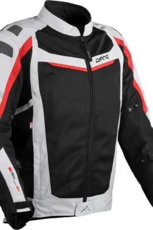 Koop Online DANE Solskin Mesh Zwart Grijs Rode Textiele Motorjas