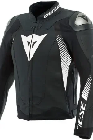 Dainese Super Speed 4 Leather Motorjas Black Matt/White 78A Aanbieding