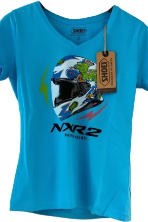 Shoei T-Shirt NXR2 MURAL BLUE - WOMAN NXR2 Mural Blue Woman Seizoensaanbieding