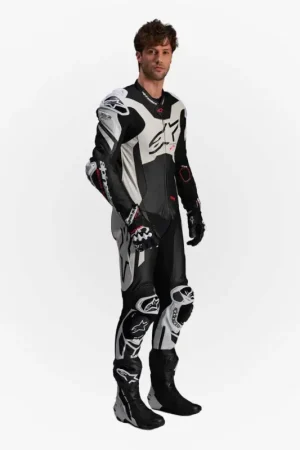 Alpinestars GP Plus V4 Sprint 1Pc Leather Suit Black White Red Fluo 1231 Flitsaanbieding