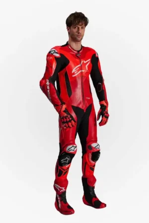 Alpinestars GP Plus V4 Sprint 1Pc Leather Suit Red Fluo Mid Red White 3087 Tijdelijk Beschikbaar