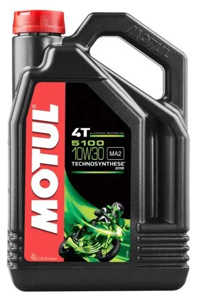 Op = Op MOTUL 5100 motorolie 4t 10w30 half-synthetisch 4L