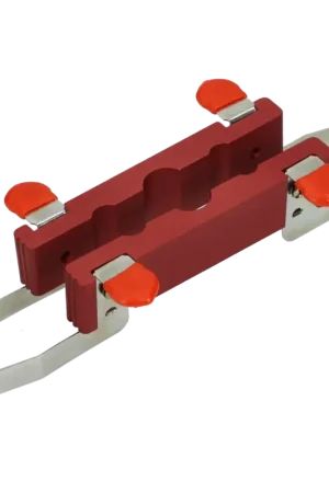 Buzzetti -bankschroefklem aluminium met 6 / 8 / 14mm openingen - rood Lage Kosten