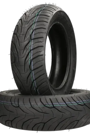 Bandenset Vee Rubber VRM396 voor Piaggio Zip 50cc 2-4 Takt Laatste Versie